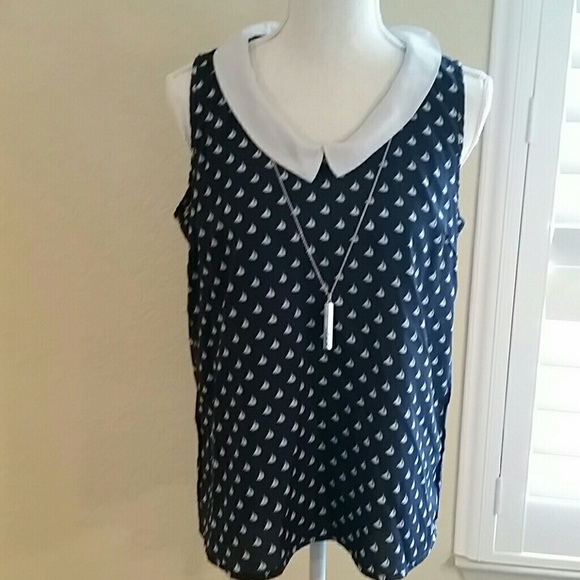 one clothing Tops - One clothing sail  boat print blouse